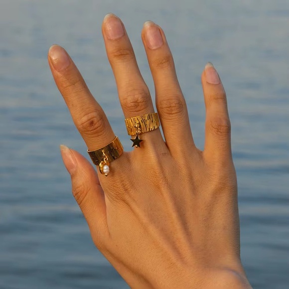 Jewelry - 18k Gold Plated Heart Charm Ring